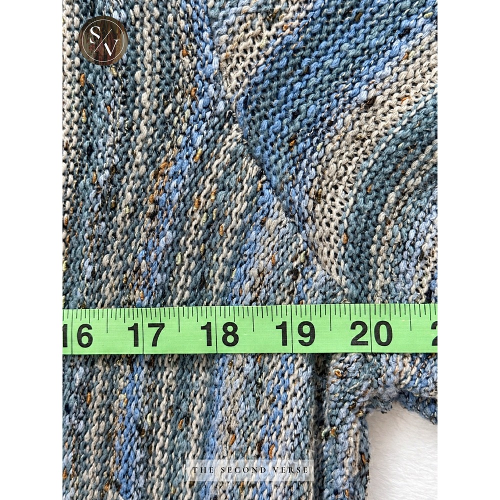 J. Jill Women XL Blue Space Dye Vertical Stripe Knit Sweater Boho Lagenlook - Picture 5 of 9